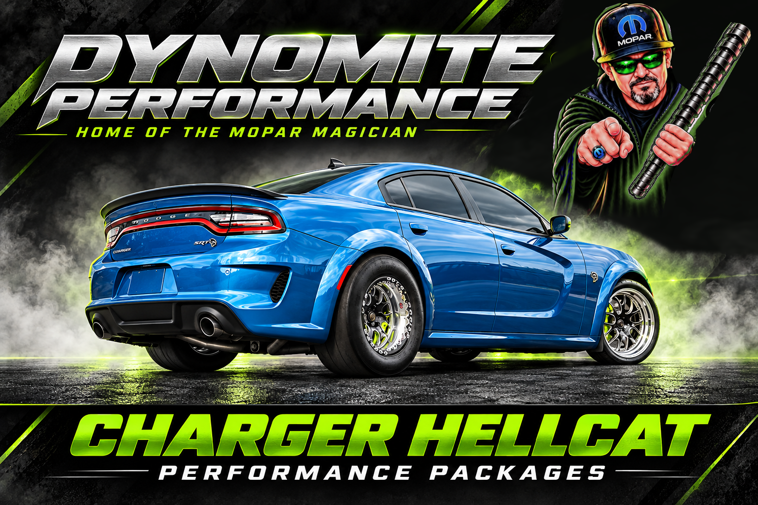 Dynomite Performance Charger Hellcat performance packages with the Mopar Magician