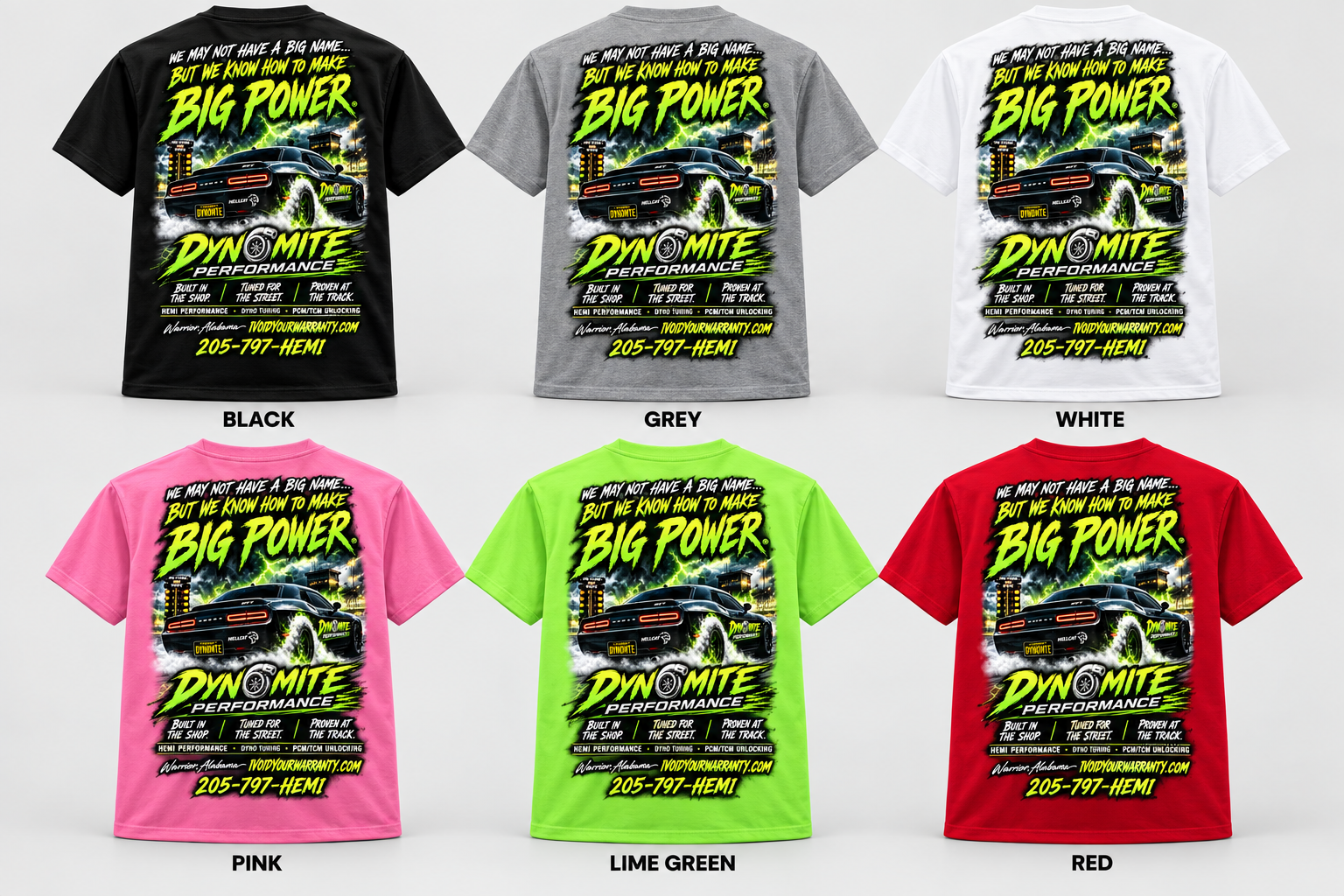 Dynomite Performance – BIG POWER Track Car T-Shirt