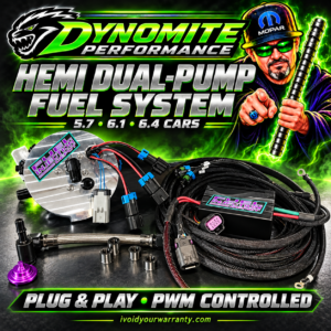 Dynomite Performance HEMI PWM dual-pump fuel system with Mopar Magician artwork